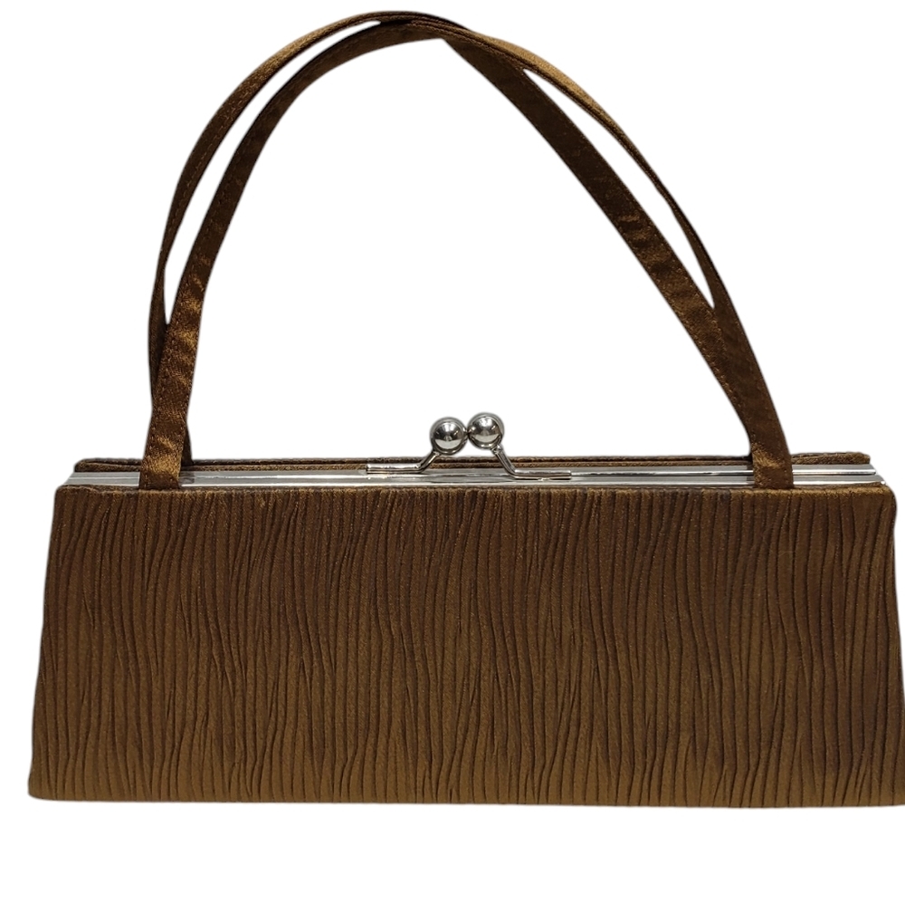 Elegant Brown Bronze Handbag Clutch Prom Wedding